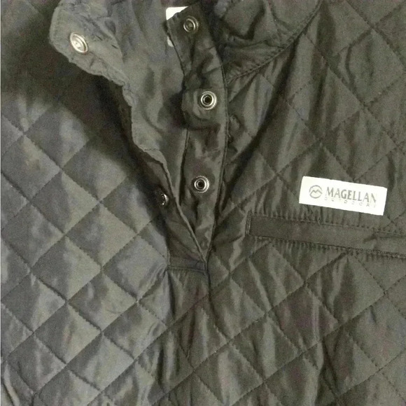 Magellan Quilted Sherpa  Mix Media Gorpcore Pullover Buffalo Check Black White L - Picture 5 of 9